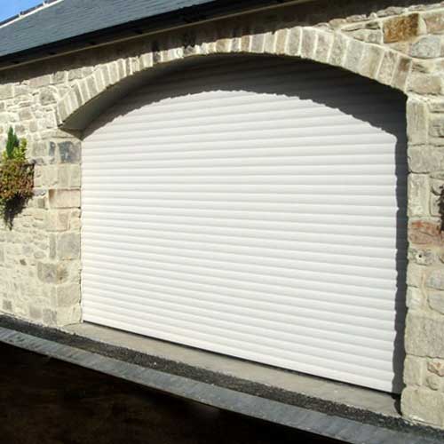 Roller Shutter Garage Door - White Arch
