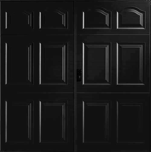 Side Hinged Garage Door - Cathedral Black